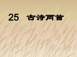古诗两首(第一课时）