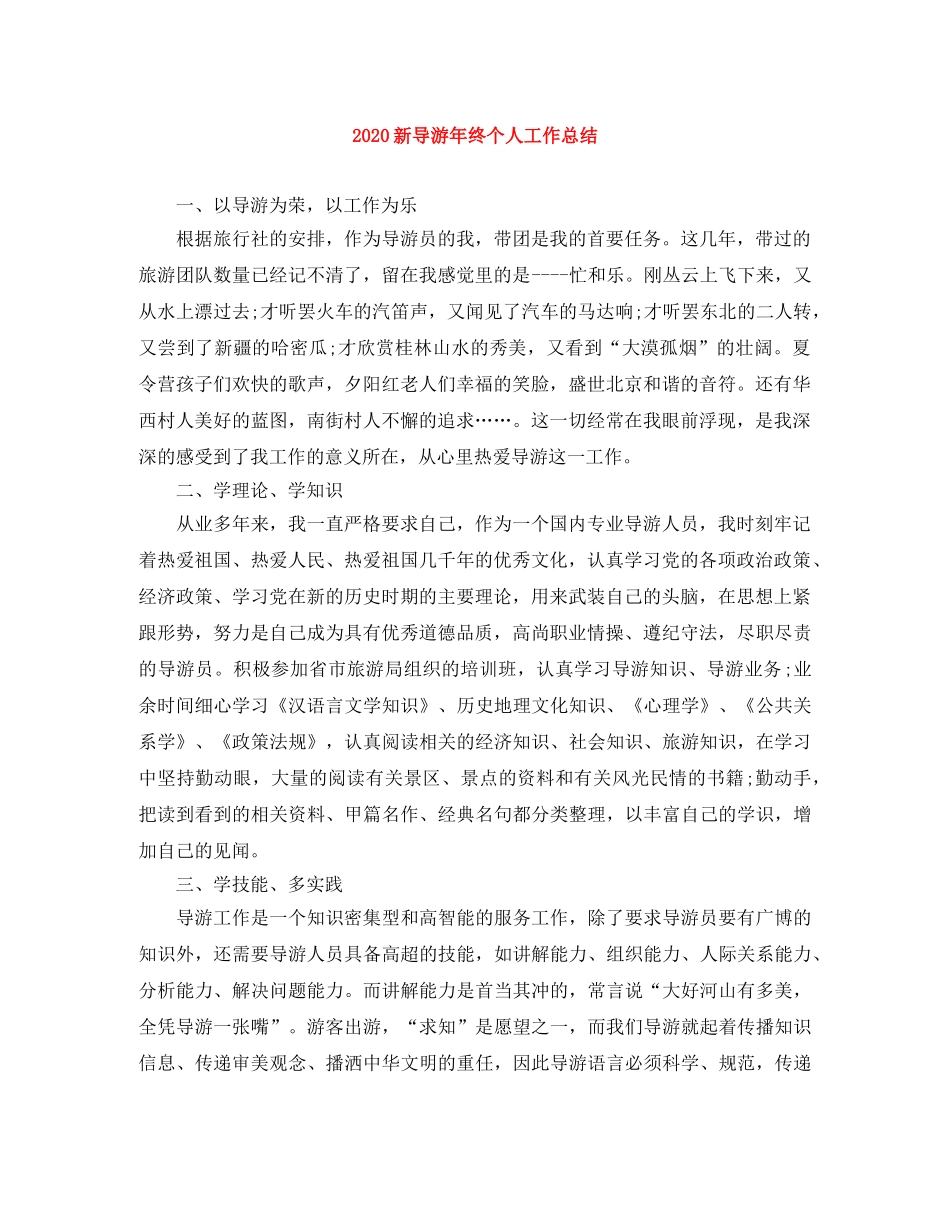 2020新导游年终个人工作总结 _第1页