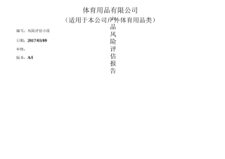 产品风险评估报告