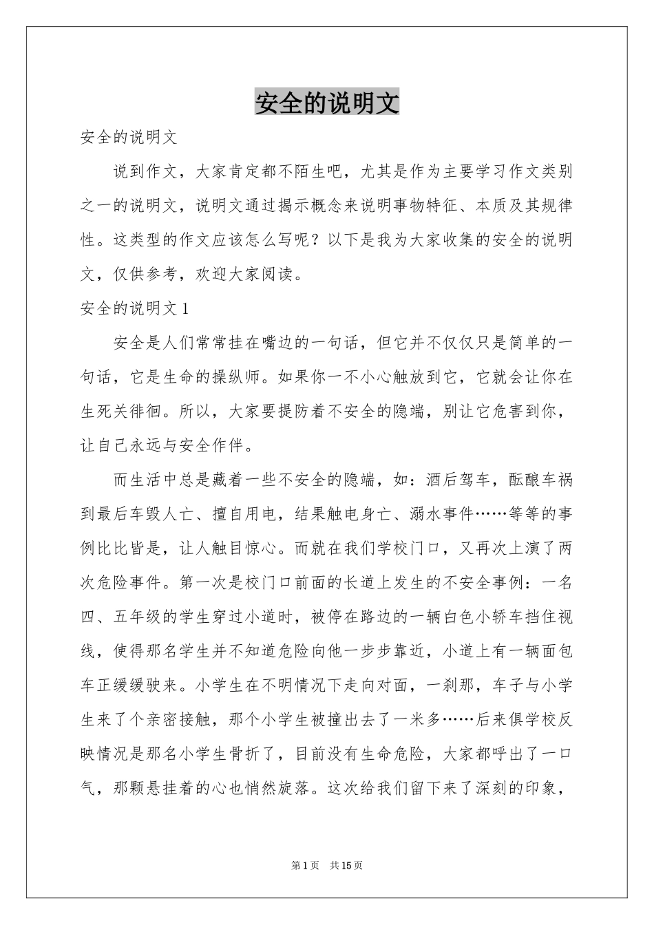 安全的说明文_第1页