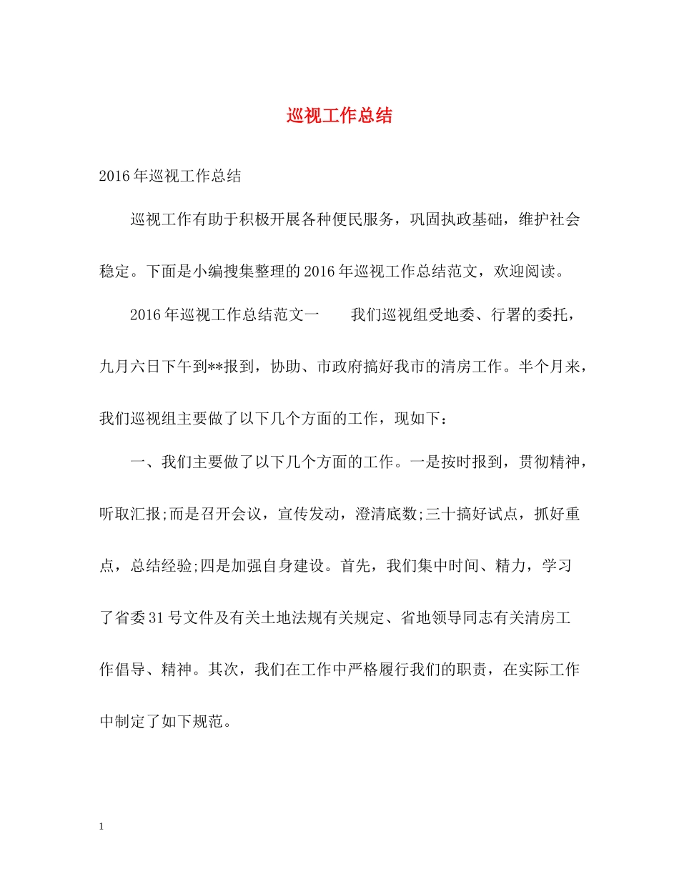 巡视工作总结_第1页