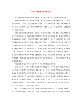 2020文字编辑年度总结范文 