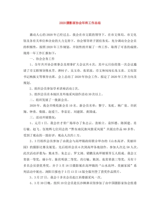 2020摄影家协会年终工作总结 