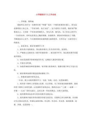 小学副校长个人工作总结
