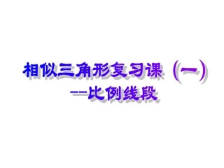 期末复习（9）相似三角形复习(一)