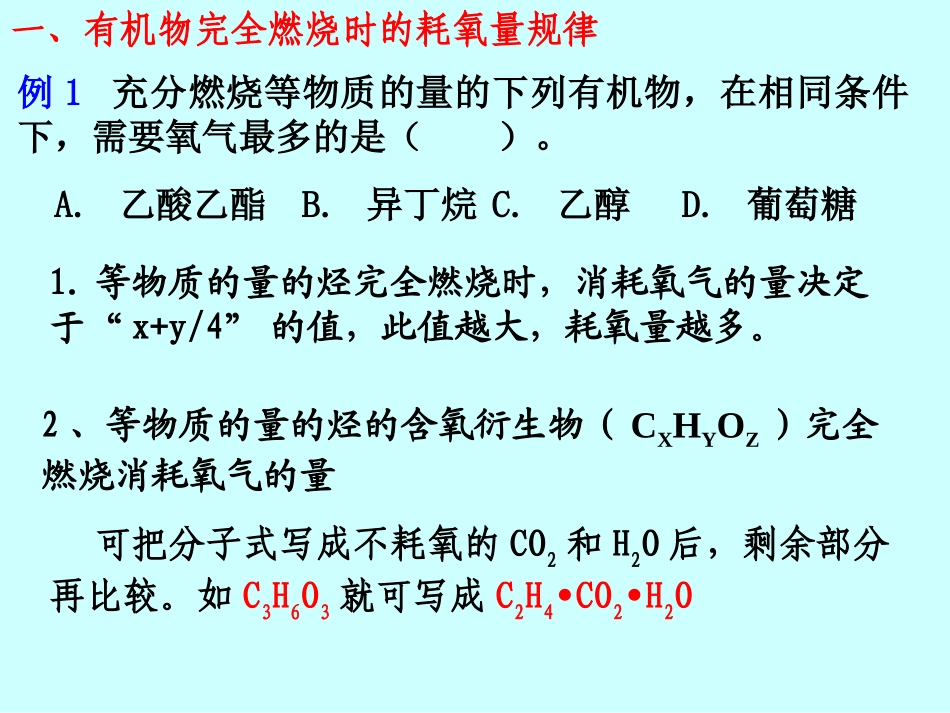 有机物燃烧规律教学课件_第3页