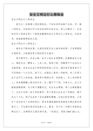 安全文明出行体会心得