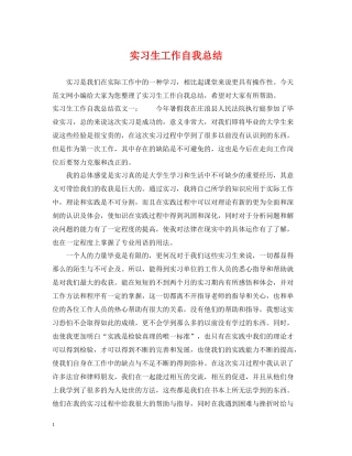 实习生工作自我总结