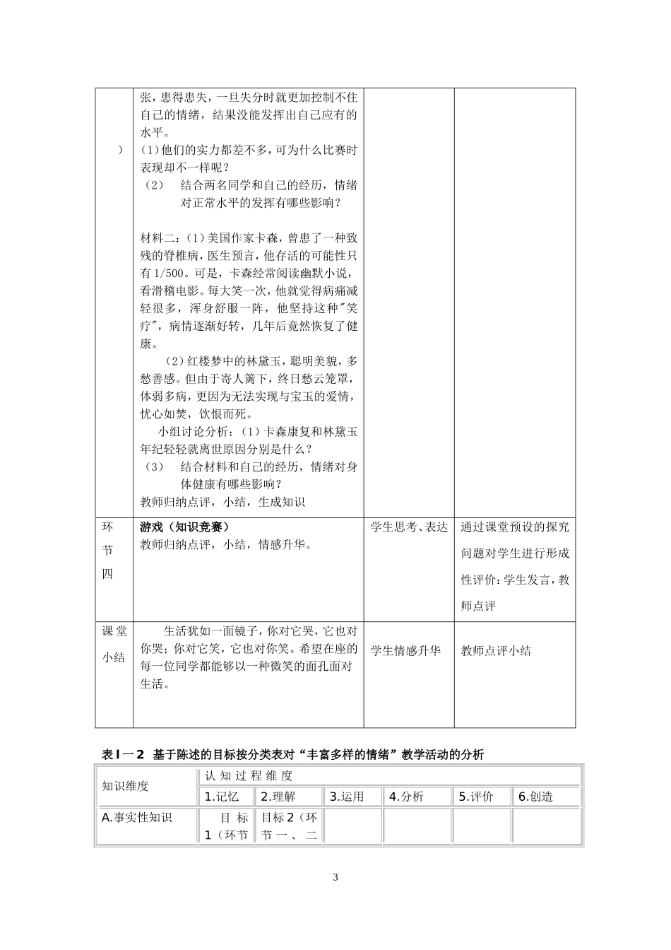 丰富多样的情绪（教学设计）_第3页