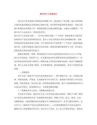 统计局个人总结范文