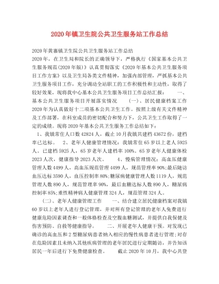 2020年镇卫生院公共卫生服务站工作总结 