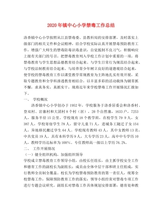 2020年镇中心小学禁毒工作总结 