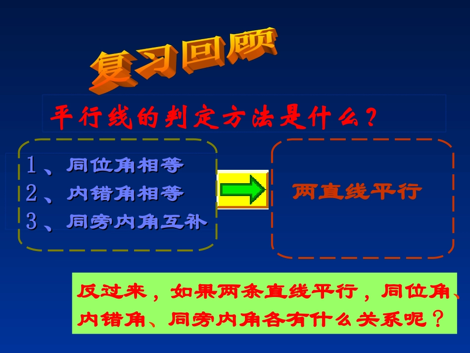 华师七上数学《平行线的性质》课件_第2页