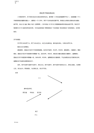 详论天干地支地合化