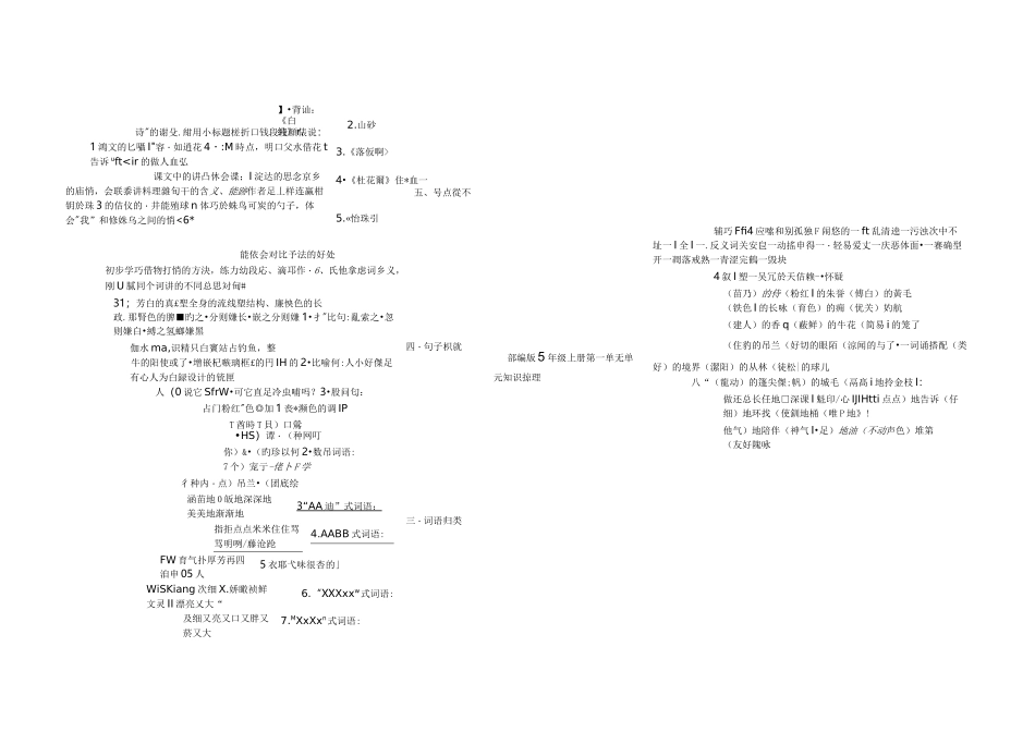 部编五年级语文(上)各单元思维导图_第2页