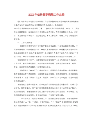 信访挂职锻炼工作总结