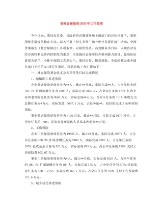 县社会保险局年工作总结
