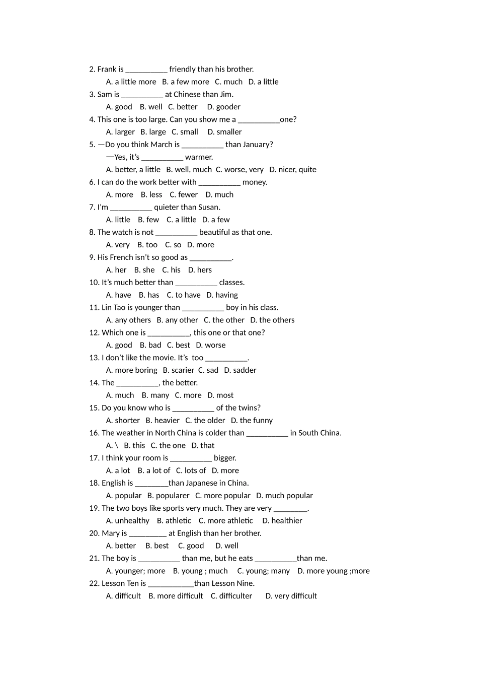 形容词比较级知识详解_第3页