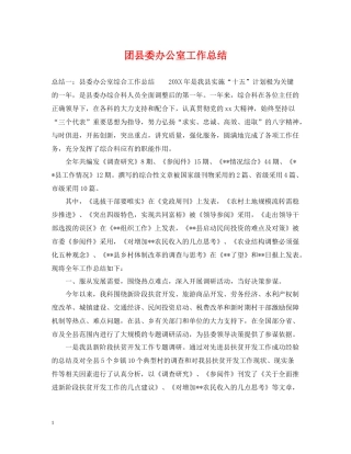 团县委办公室工作总结