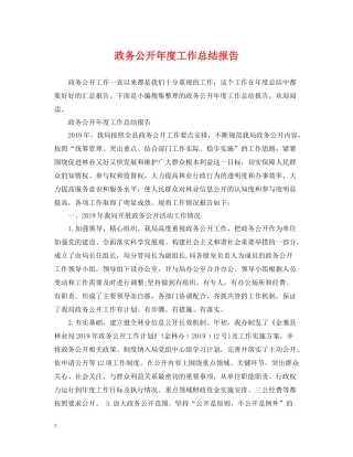 政务公开年度工作总结报告