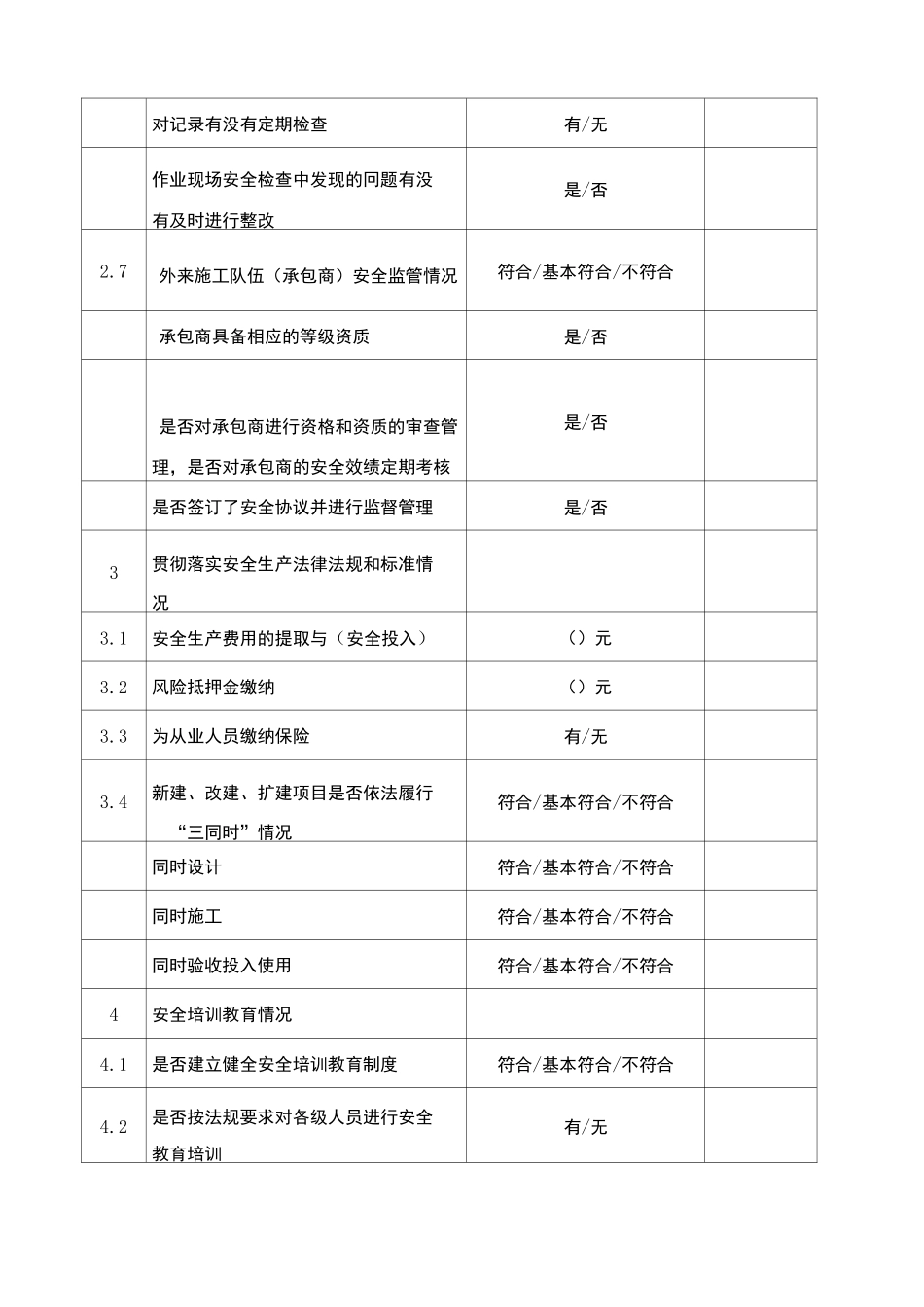 企业安全生产隐患自查自改排查表_第3页