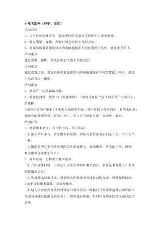 科学活动小鸟飞起来