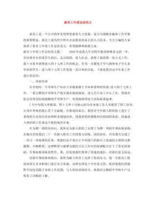 新员工年度总结范文