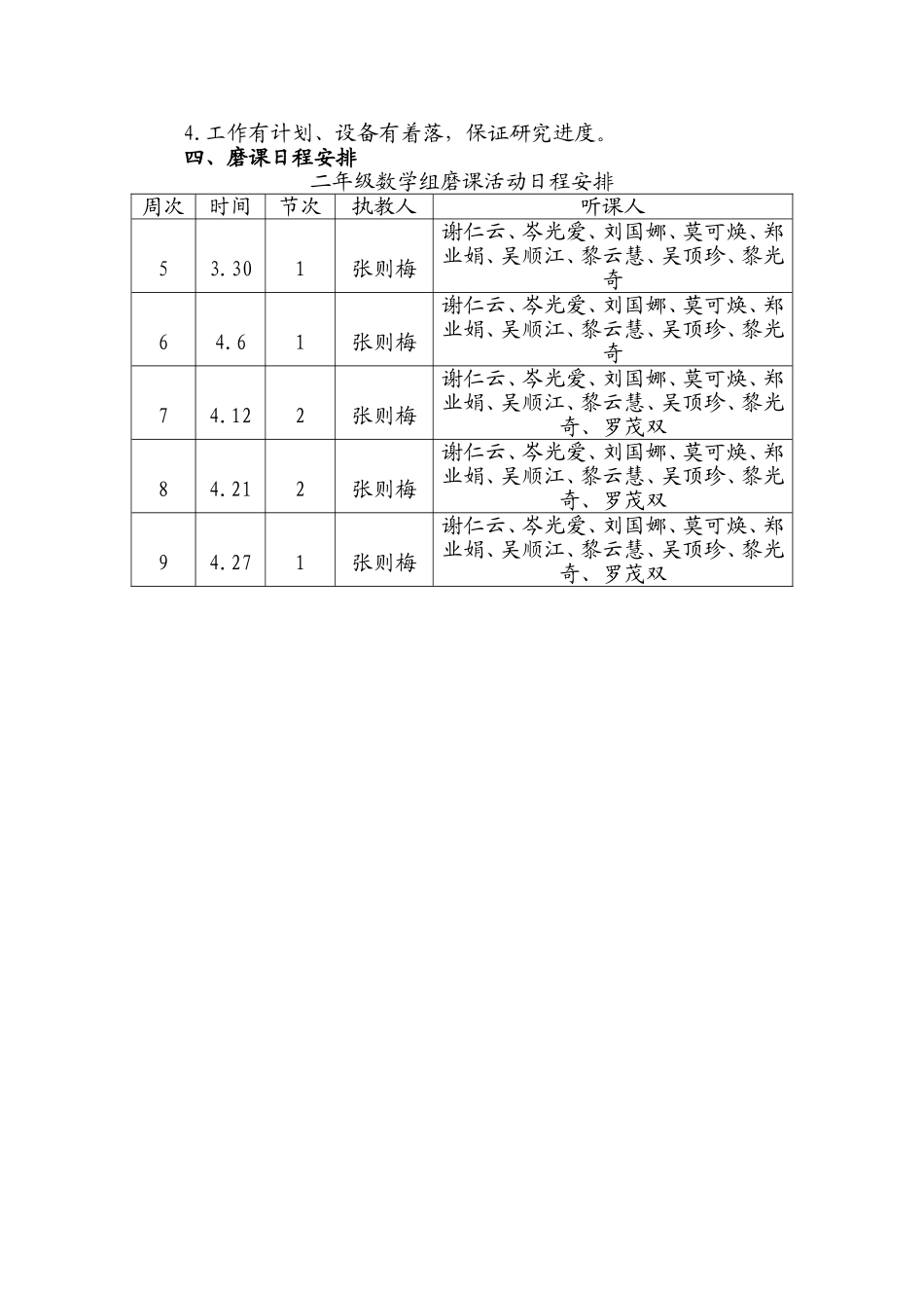 二年级数学组磨课计划（15--16下）_第2页