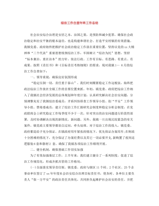 综治工作自查年终工作总结