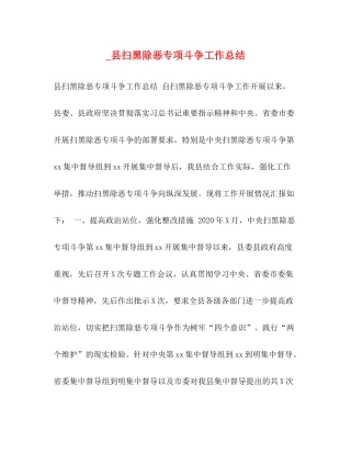 _县扫黑除恶专项斗争工作总结