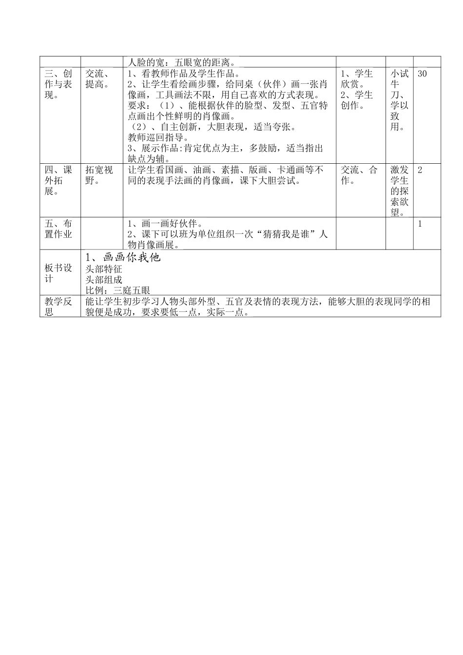 湘教版七上第一课画画你我他教案_第2页