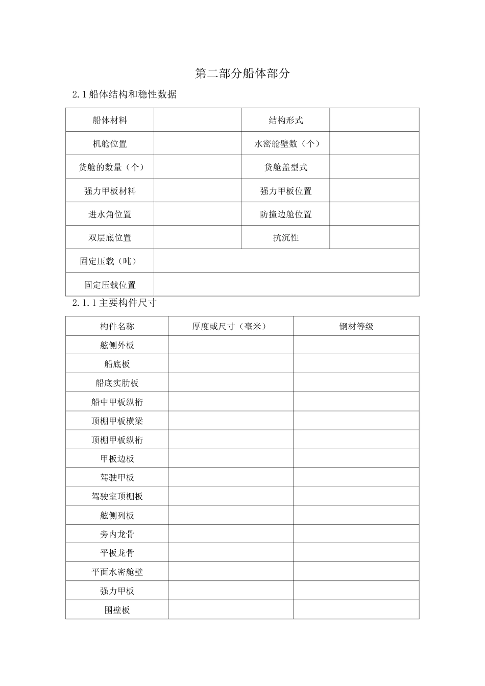 小型船舶建造检验记录表_第2页