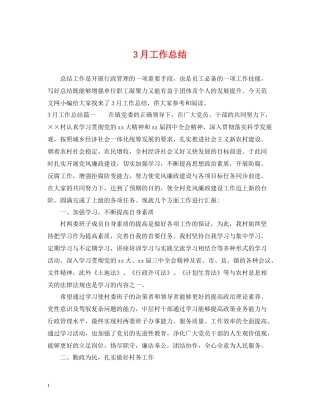 3月工作总结