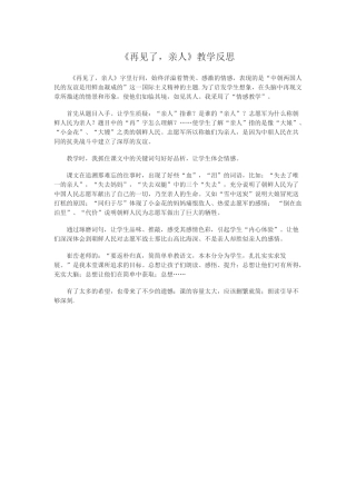 《再见了，亲人》评价反思