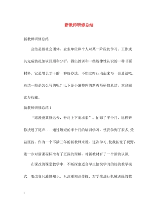 新教师研修总结
