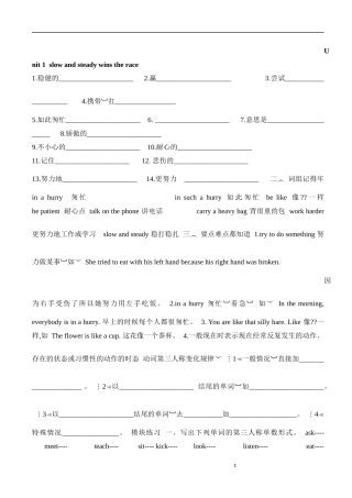 2015广州新版英语六年级下册每单元知识点总结及练习