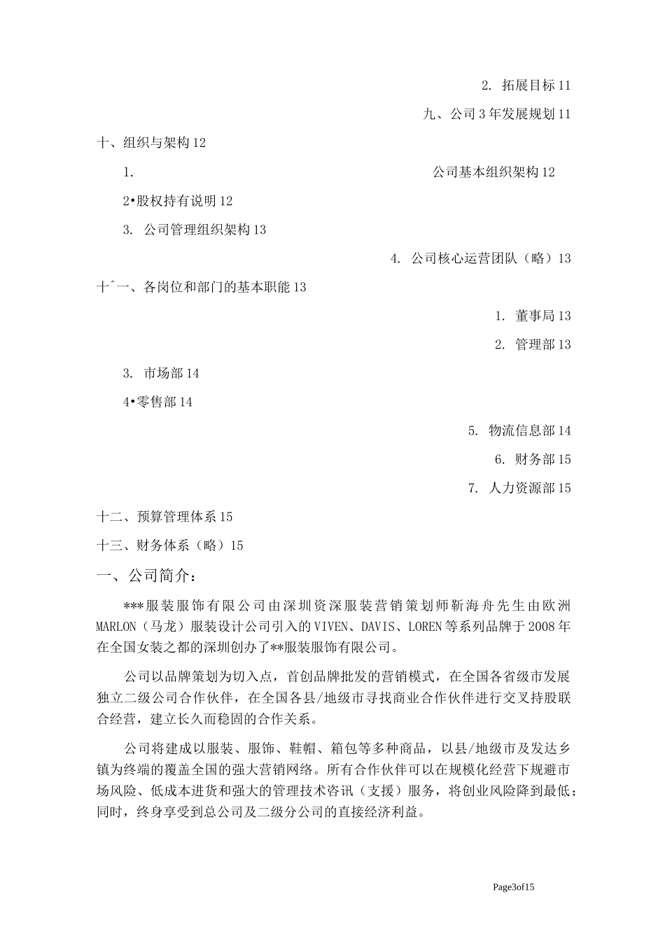 服装公司商业计划书._第3页