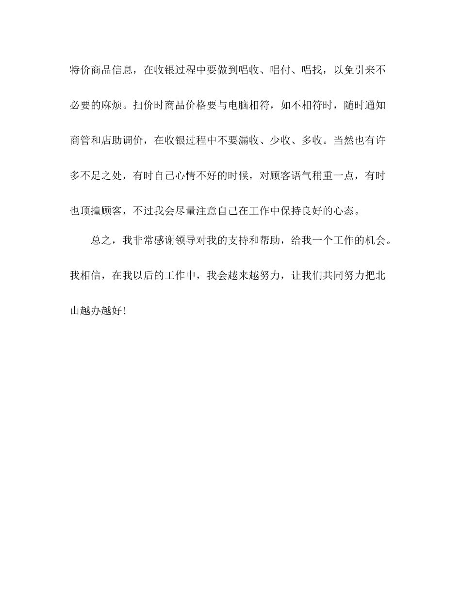 商场收银员工作总结_第2页