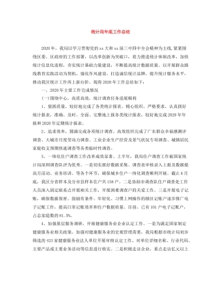 统计局年底工作总结