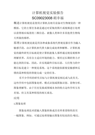 计算机视觉实验报告
