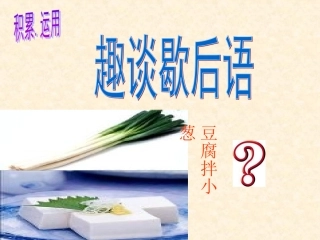 趣谈歇后语课件