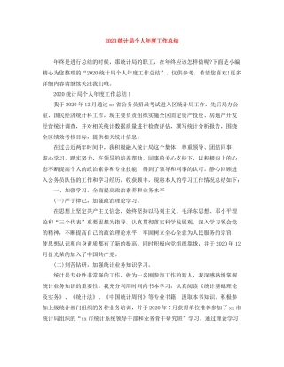 统计局个人年度工作总结