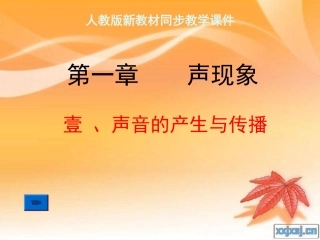 人教版《11声音的产生与传播》+flash课件
