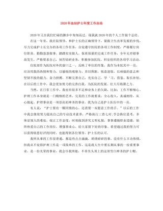 2020年血站护士年度工作总结 