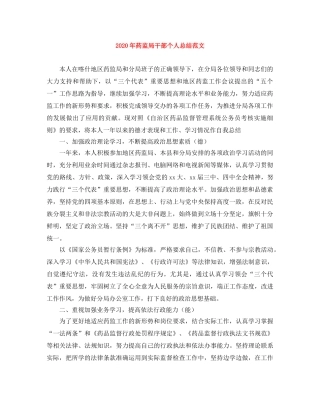 2020年药监局干部个人总结范文 