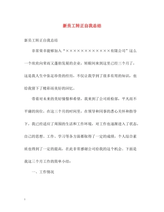 新员工转正自我总结2