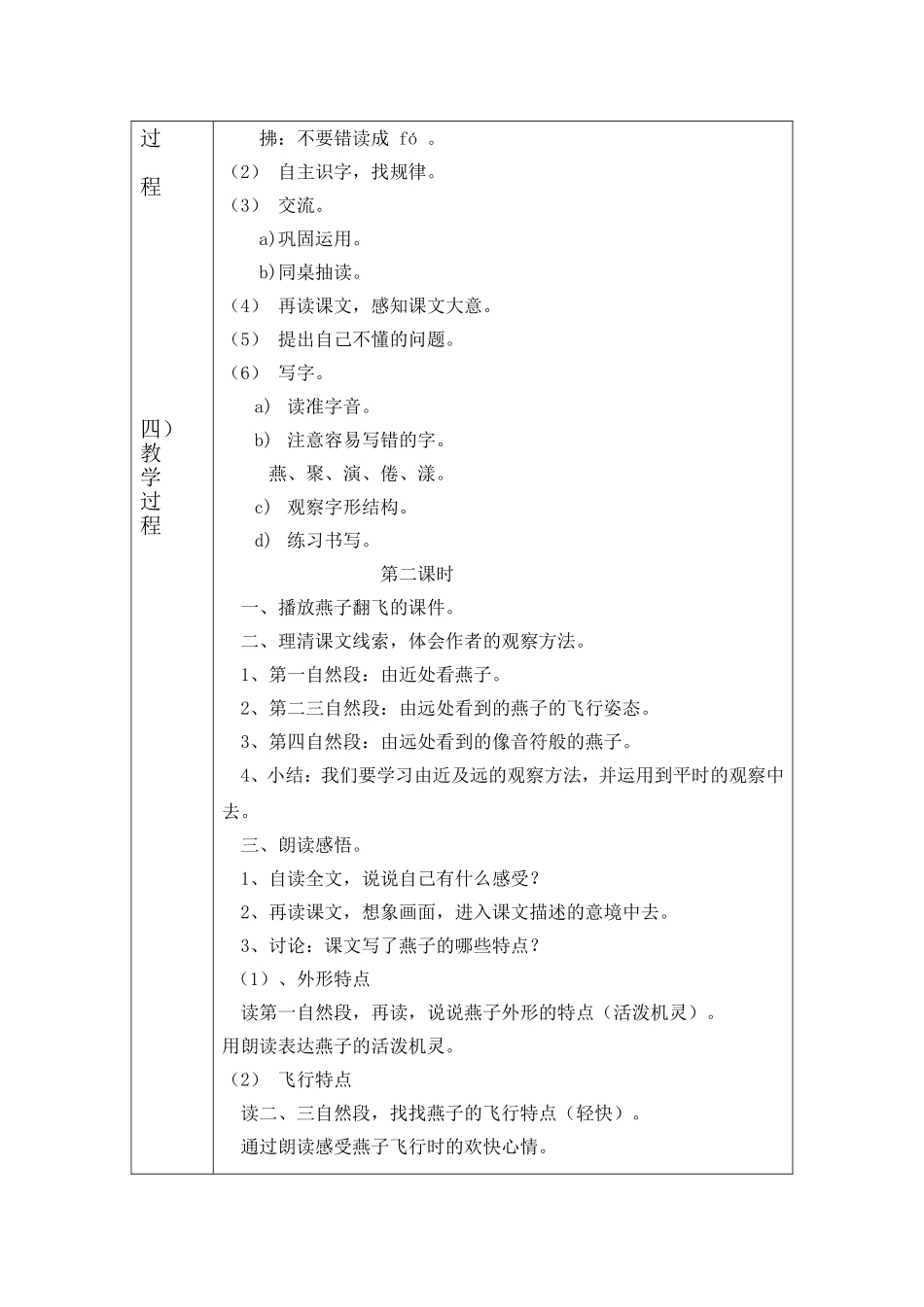 《燕子》课时设计_第2页