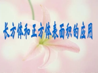 长方体和正方体的不完全面的表面积