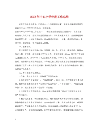 中心小学年度工作总结