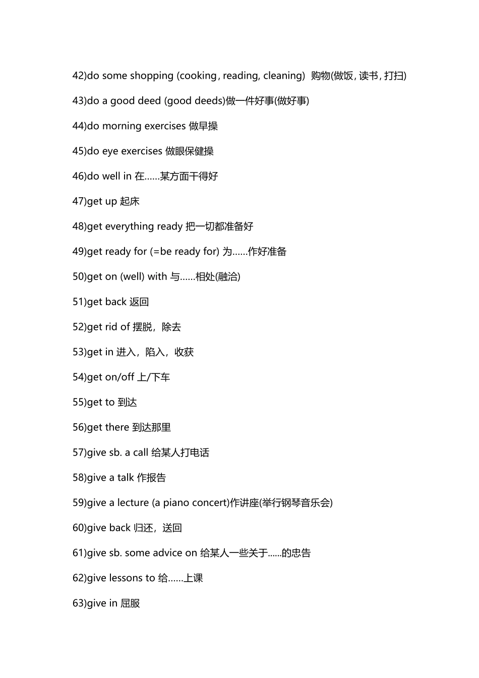 初中三年必背动词短语240条_第3页